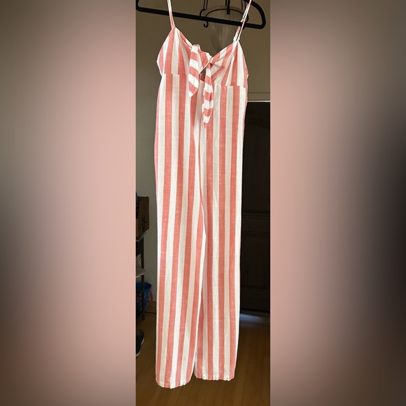 EMMA’S EXPRESSION Tie-Front Jumpsuit - Picture 1 of 6